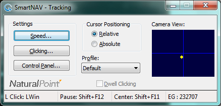 Initial SmartNAV Configuration Screen